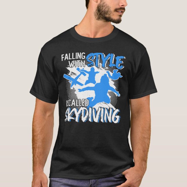 Camiseta A queda com o estilo chama-se Skydiving (Frente)