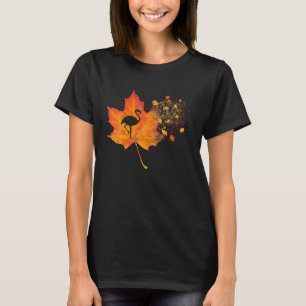 Camiseta A Queda de Ação de Graças Flamingo Fofo Bonita Dei