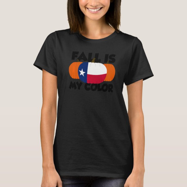 Camiseta A Queda É Minha Cor, Ação De Graças, Pumpkin Texas (Frente)