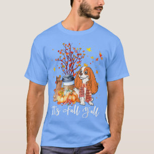 Camiseta A queda é Yall King Charles Spaniel Dog Pumpkin Fa