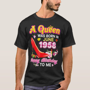 Camiseta A Queens Was Borns In Junes 1958 63rd Happys Birth