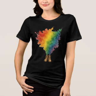 Camiseta A Rainbow in Beige Boots