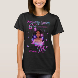 Camiseta A Rainha de Janeiro Deus Criou a Garota Negra Um P