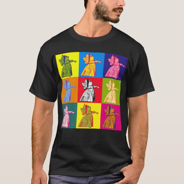 Camiseta A rainha do pop art dos corações (Frente)