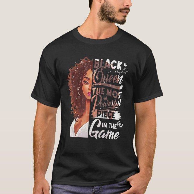 Camiseta A Rainha Negra do Mês da História A Peça Mais Pode (Frente)