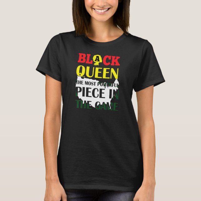 Camiseta A Rainha Negra É A Mais Poderosa Para As Mulheres  (Frente)
