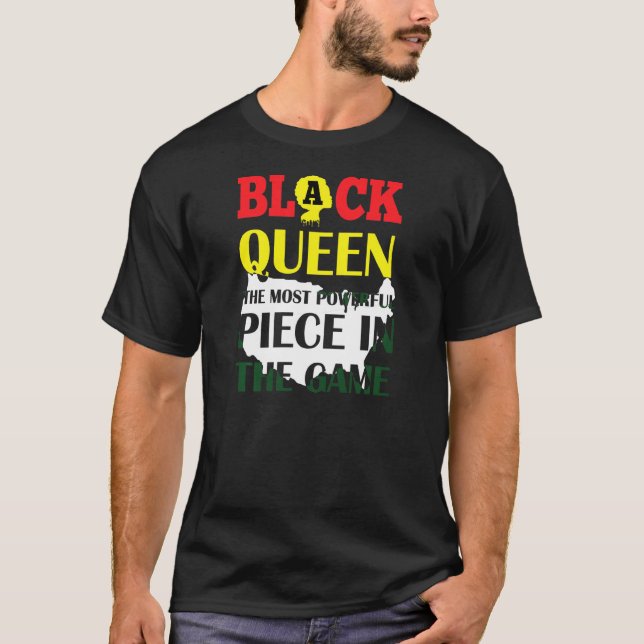 Camiseta A Rainha Negra É A Mais Poderosa Para As Mulheres  (Frente)