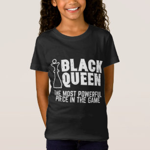 Camiseta A Rainha Negra Mais Poderosa Xadrez Afro-Americano