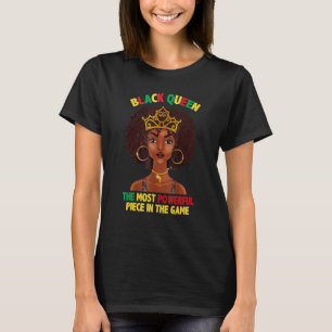 Camiseta A Rainha Negra Mais Poderosa Xadrez Afro-Americano