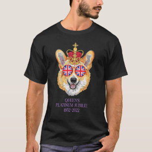 Camiseta A Rainha Platinum Jubilee Corgi Com Cachorro Coroa