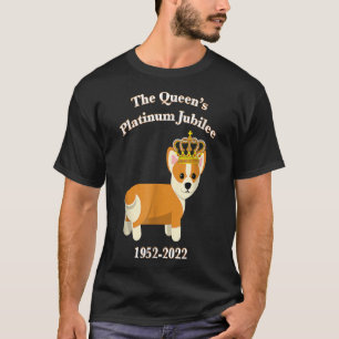 Camiseta A Rainha Platinum Jubilee Corgi Com Cachorro Coroa
