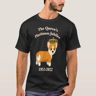 Camiseta A Rainha Platinum Jubilee Corgi Com Cachorro Coroa