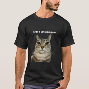 Camiseta A Raiva Está Me Consumindo Meme Engraçado de Gato