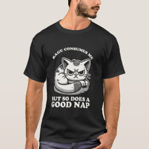 Camiseta A Raiva Me Consome Mas Também Um Bom Cochilo Gato