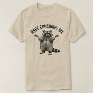 Camiseta a raiva me consome - unissex Raccoon ,  engraçado 