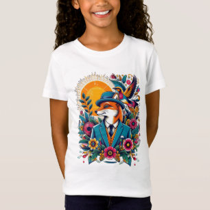 Camiseta A Raposa Dapper e flores coloridas