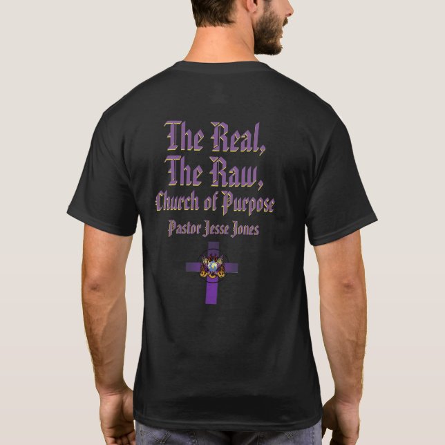 Camiseta A Real, Bruta, Igreja de Propósito (Título) (Verso)