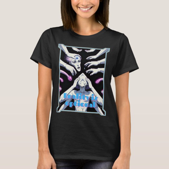Camiseta A realidade é a Viagem de arte artificial opcional (Frente)