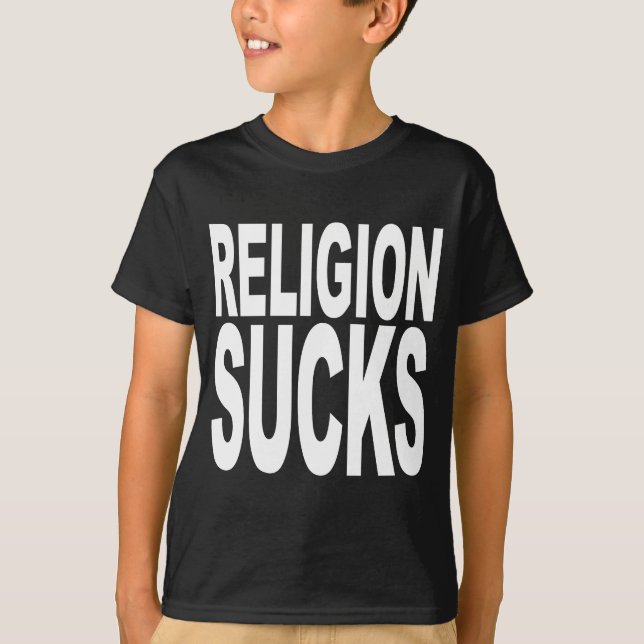 Camiseta A religião suga (Frente)