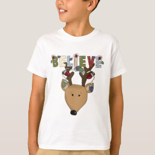 Camiseta A rena bonito do Natal de Brown acredita o feriado