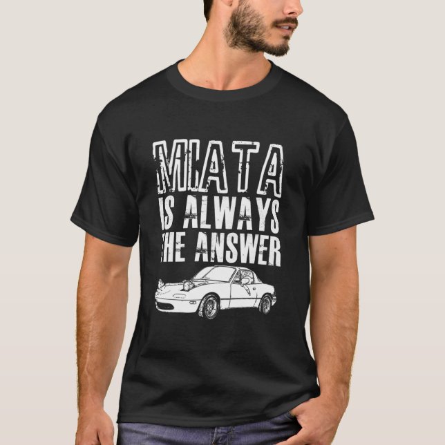 Camiseta A resposta é sempre MIATA Baseball (Frente)