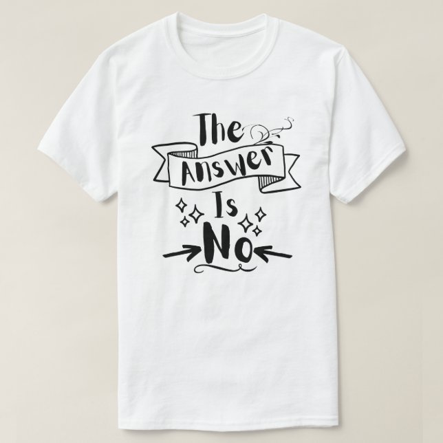 Camiseta A Resposta Não É Engraçada (Frente do Design)