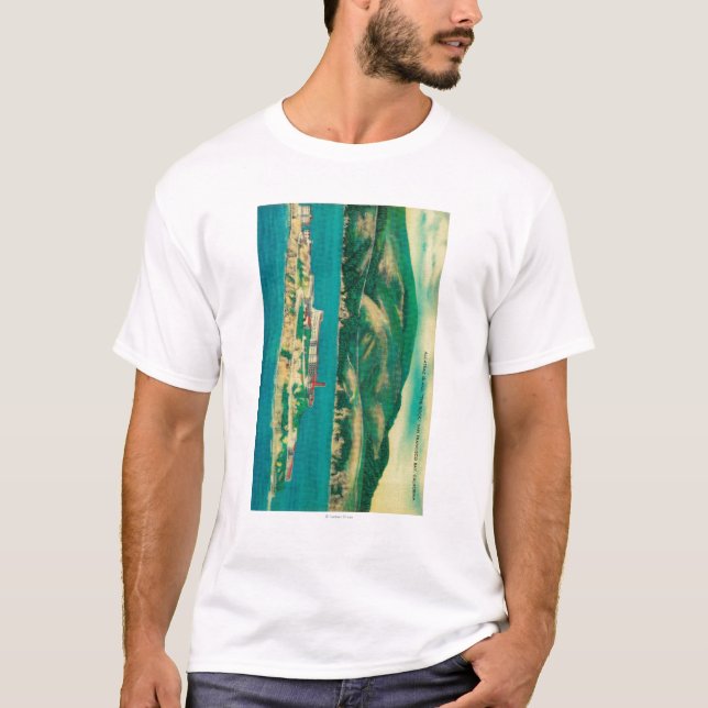 Camiseta A rocha, a ilha de Alcatraz e o San Francisco (Frente)