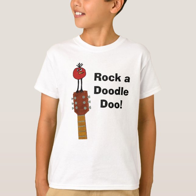 Camiseta A rocha de Feathertons um Doodle Doo (Frente)