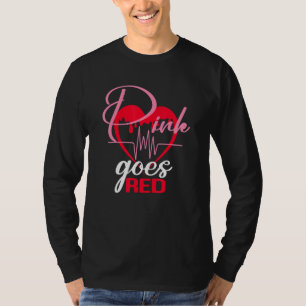 Camiseta A Rosa Fica Vermelha Para Bonito Saúde Cardíaca Em