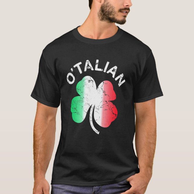 Camiseta A Rua italiana Patrick Shamrock Flag (Frente)