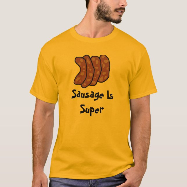Camiseta A salsicha é super (Frente)