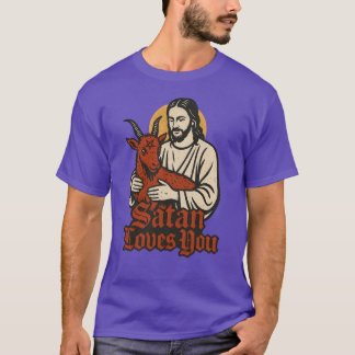 Camiseta A satã ama-te humor negro satânico