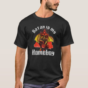 Camiseta A satã É O Meu Ficar em casa Satanás Satanás Sapom