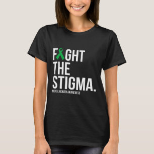 Camiseta A saúde mental da fita verde-estigma