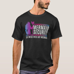 Camiseta A Segurança Sereia Não Mete Com Meus Pais Sereias