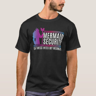 Camiseta A Segurança Sereia Não Mete Com Meus Pais Sereias