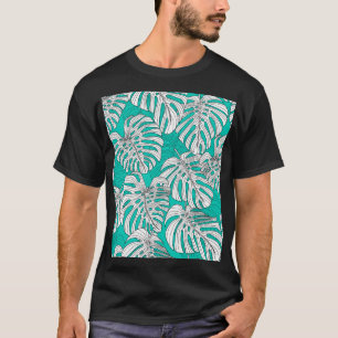 Camiseta A selva deixa a tropical floral sem costura