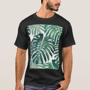 Camiseta A selva tropical deixa um fundo floral