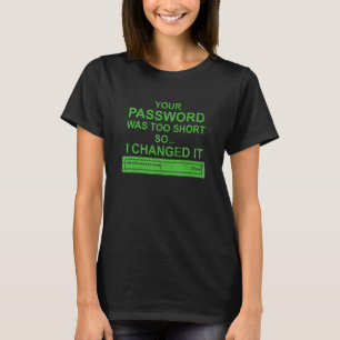 Camiseta A Senha De Segurança Cibernética Era Muito Segura
