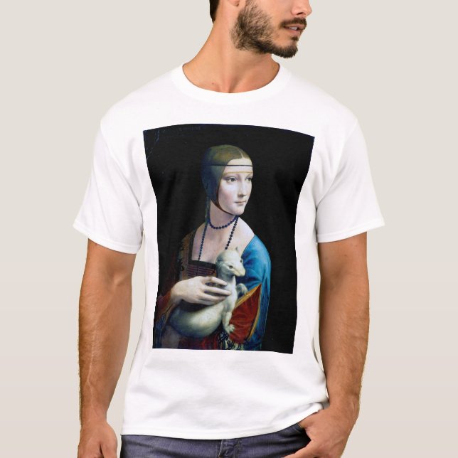 Camiseta A Senhora com um Ermine, Leonardo da Vinci (Frente)