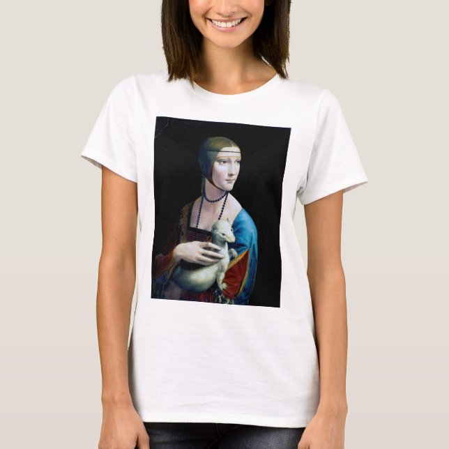 Camiseta A Senhora com um Ermine, Leonardo da Vinci (Frente)