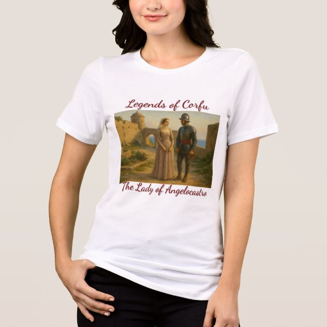 Camiseta A Senhora de Angelocastro. Legendas de Corfu (Frente)
