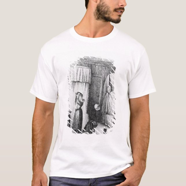Camiseta A senhora de meia idade na sala Dobro-Colocada (Frente)