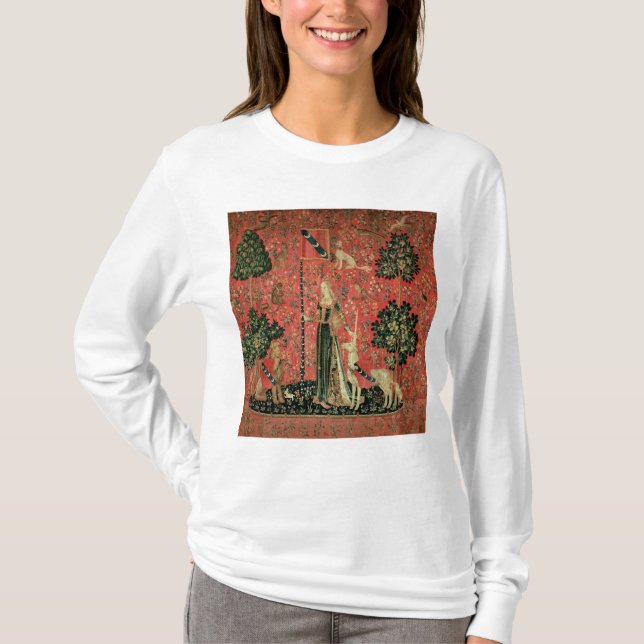 Camiseta A senhora e o unicórnio: 'Touch (Frente)