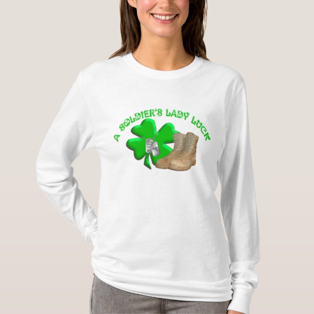 Camiseta A senhora Sorte de um soldado (Frente)