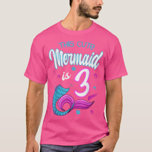 Camiseta A Sereia Bonita É 3 Celebração De Aniversário 3ª B