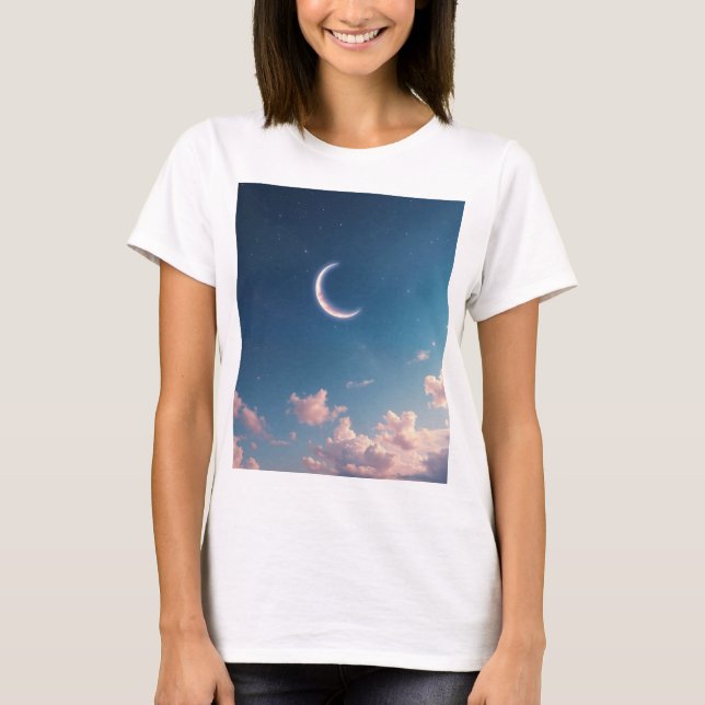 Camiseta A serene and beautiful crescent moon (Frente)
