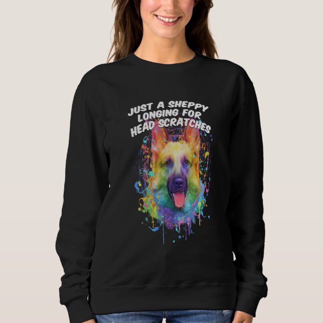 Camiseta A Sheppy Longing for Head Scratches German Shepher (Frente)