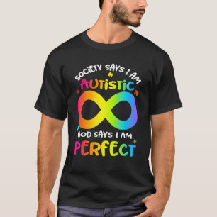 Camiseta A sociedade diz que sou autista Deus diz que sou P