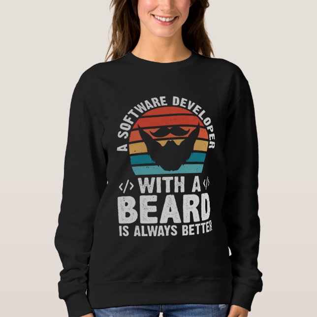 Camiseta A Software Developer With A Beard Is Always Better (Frente)